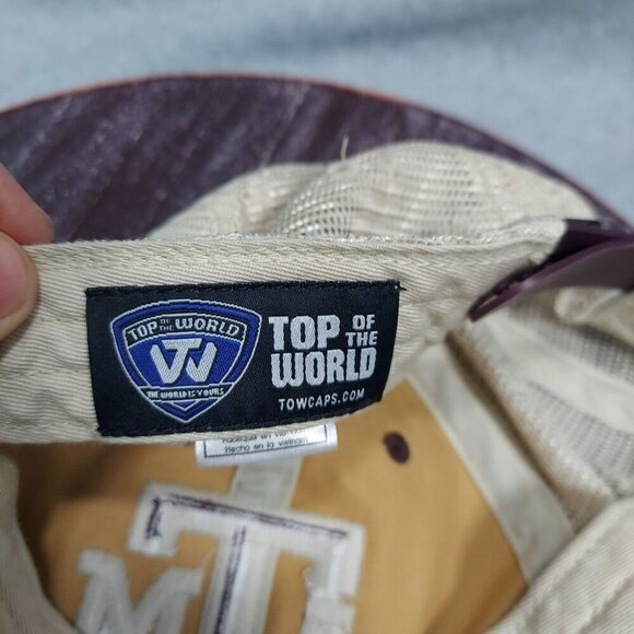 Texas A&M Aggies Trucker Cap Adjustable Brown & Beige Cotton/Mesh Embroidered Lo - Picture 8 of 9